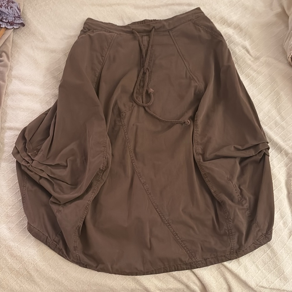 Free People Willow Poplin Maxi Skirt Brown XL - Picture 6 of 8